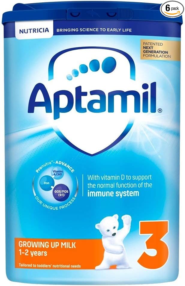 Aptamil 3 Toddler Baby Milk Powder Formula 1-2 Years 800g (Pack of 6)