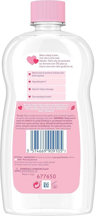 Johnson's Baby Oil 500ml (Six Pack)