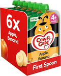 Cow & Gate Fruit Pouch Apple & Banana, 4+ Months, 100g (Pack of 6)