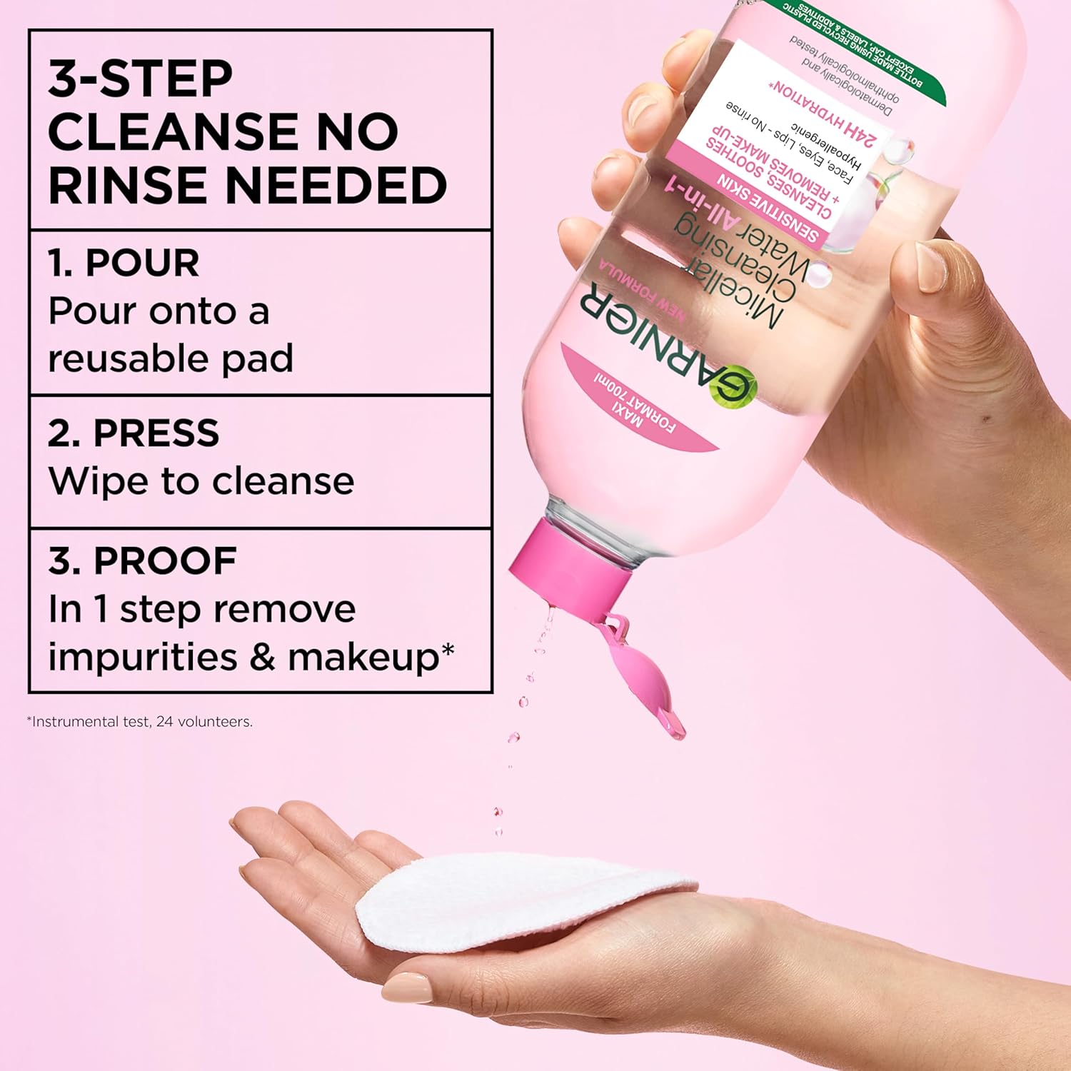 Garnier Micellar Cleansing Water 700ml, Gentle face cleanser & Make up Remover, Suitable For All Skin Types Including Sensitive Skin, Soothing Formula, Dermatologically Tested