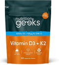 Vitamin D3 4000 iu & Vitamin K2 MK7 100μg 365 Easy-Swallow Vitamin D3 K2 Tablets