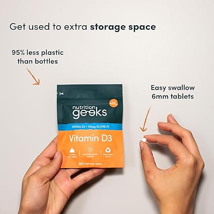 Vitamin D3 4000 iu & Vitamin K2 MK7 100μg 365 Easy-Swallow Vitamin D3 K2 Tablets
