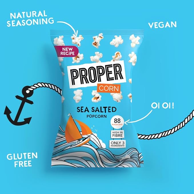 PROPER Lightly Sea Salted Popcorn, 24 x 20g