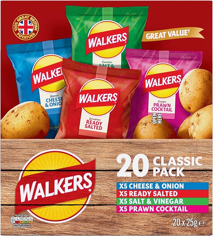 Walkers Classic Variety Multipack Crisps Box 20x25g