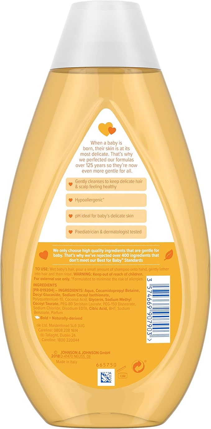 Johnson's Baby Shampoo 500ml Gentle Hair Cleanse 6 Pack